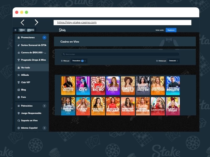 Características del casino en línea Stake
