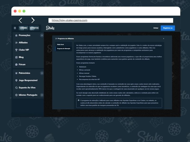 Níveis do programa de fidelidade Stake