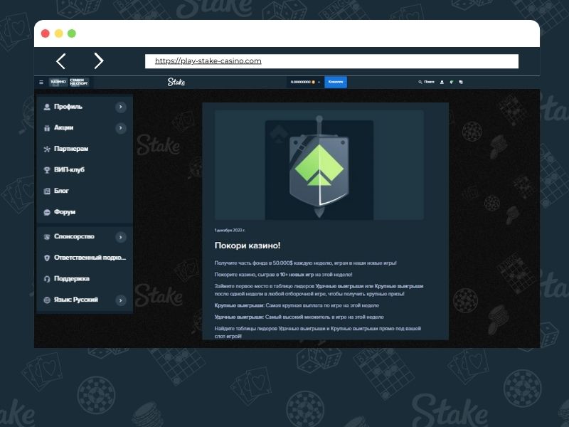 Программа лояльности Stake